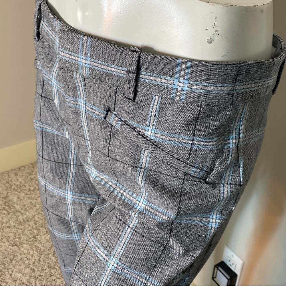 GAP Signature Skinny Ankle Pants Grey Blue Plaid Dress Pants Cigarette Size 10 - Picture 6 of 15